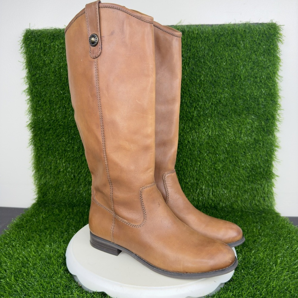 Carlos Santana 6.5 Riding Boots Brown Leather High Distressed Tall Women’s